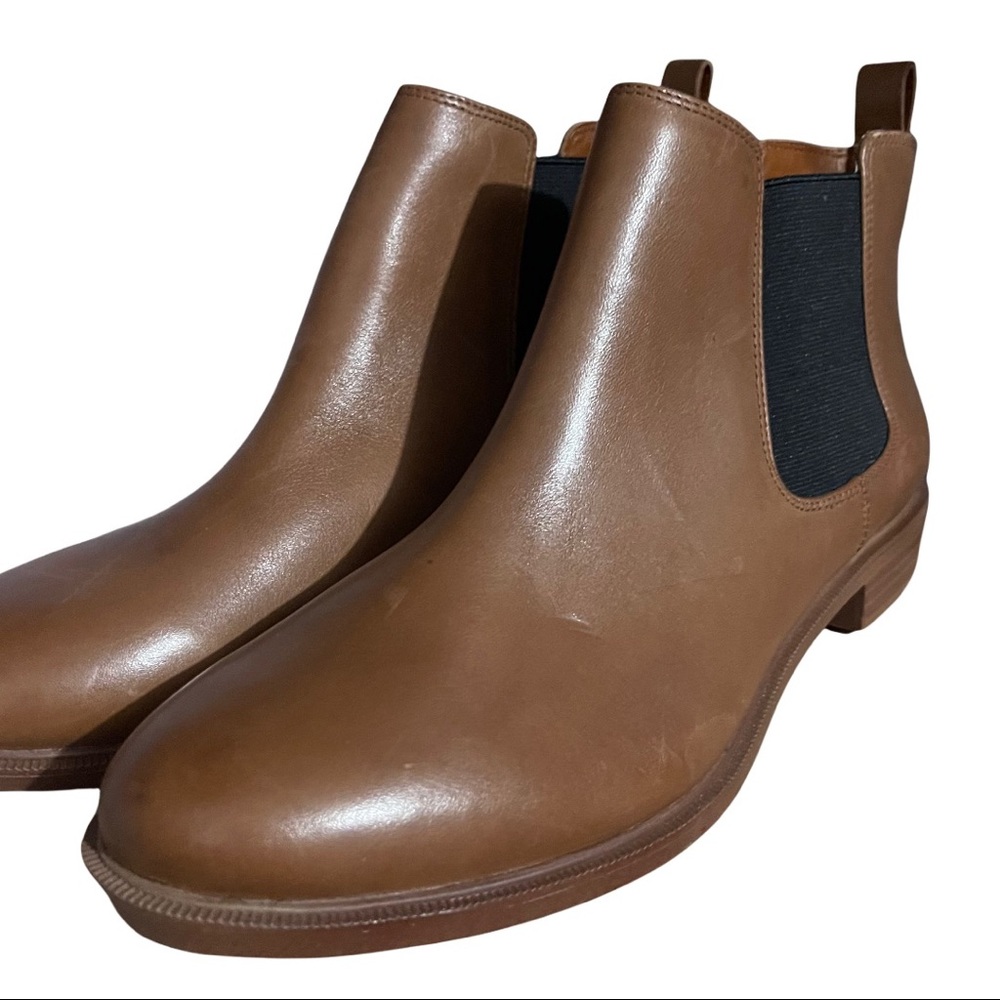 Clarks Women’s Brown Leather Chelsea Low Heeled Slide On Boots Booties Size 10 - Picture 5 of 8